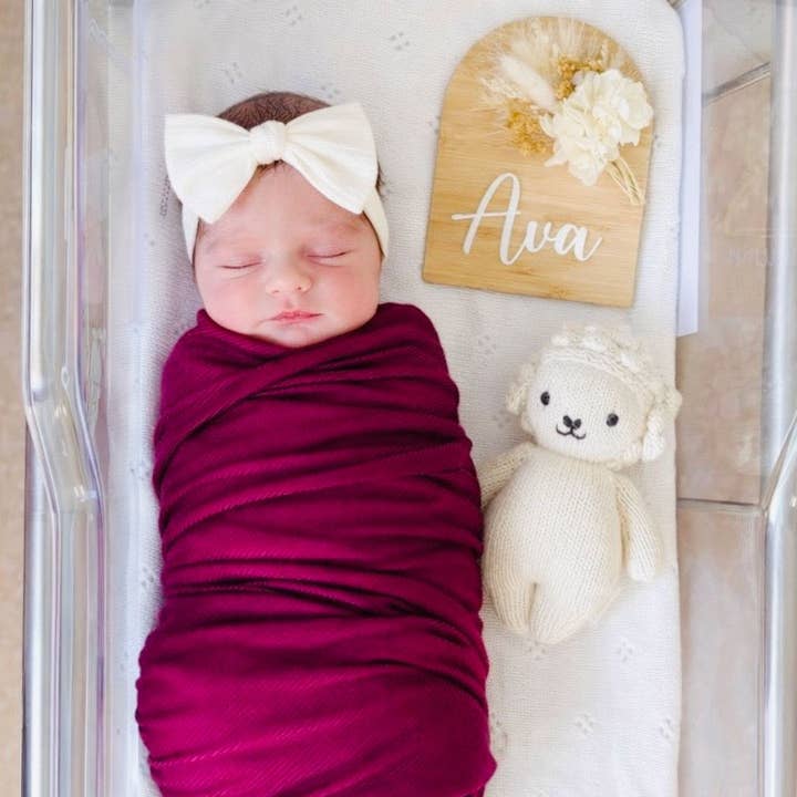 Ribbed Swaddle Blanket - Magenta for wholesale by Dolly Lana