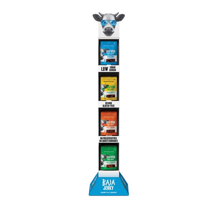 Baja Vida Beef Jerky – Vertical Shipper Display (4-Flavors) for wholesale by Baja Vida Snacks