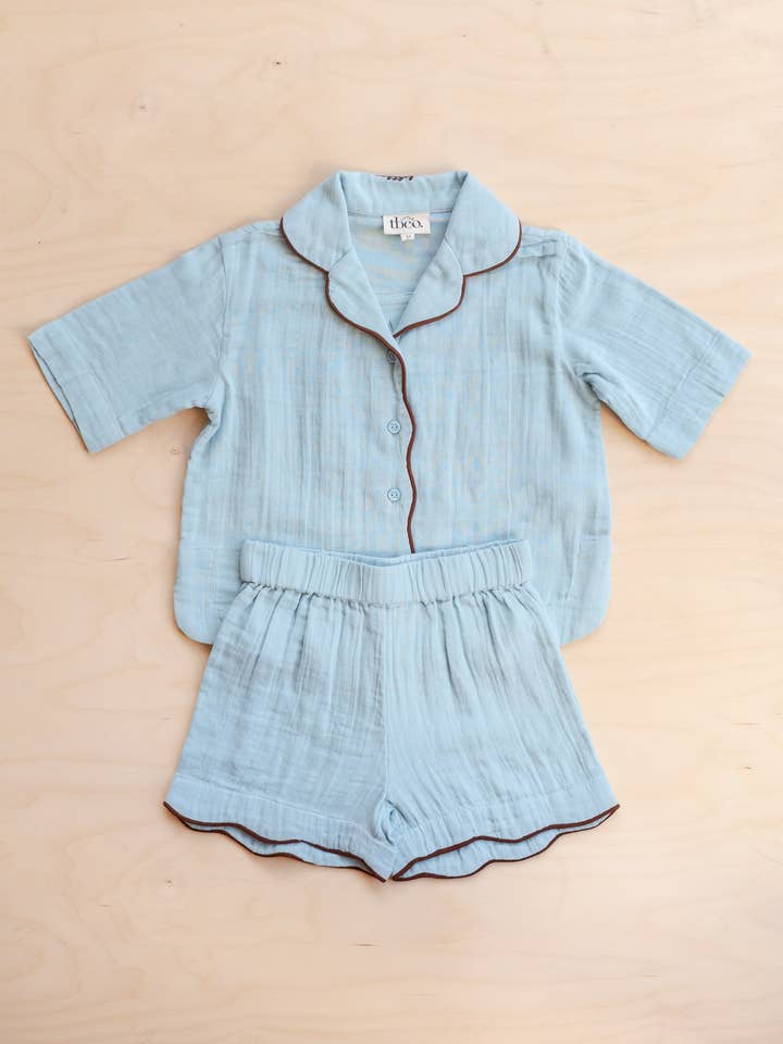 Cotton Kids Pyjamas in Blue for wholesale by TBCo