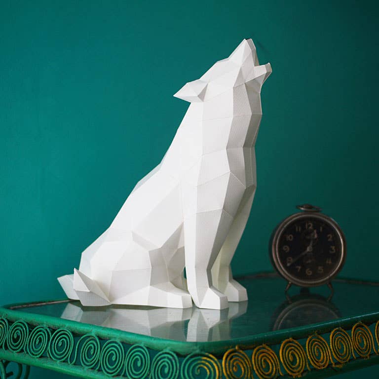 PAPERCRAFT WORLD – Großhandel Bastelset – Wolf 3D PaperCraft Origami Modell, Papierlampe15