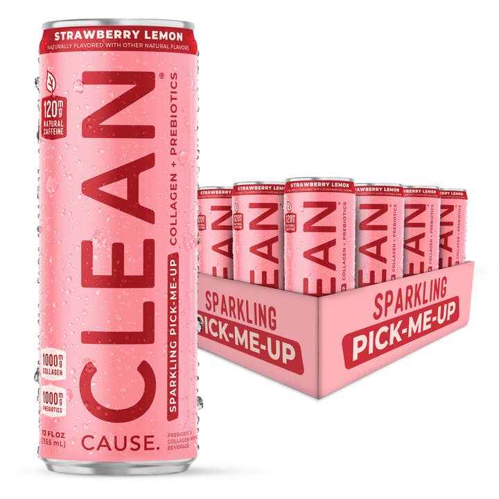 CLEAN Cause - Wholesale Iced Tea - Gut Health Prebiotic Collagen Energy Drink Strawberry Lemon