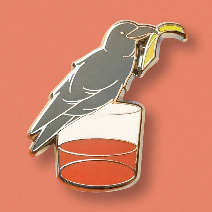 Raven's Sazerac Pin for wholesale by Cocktail Critters
