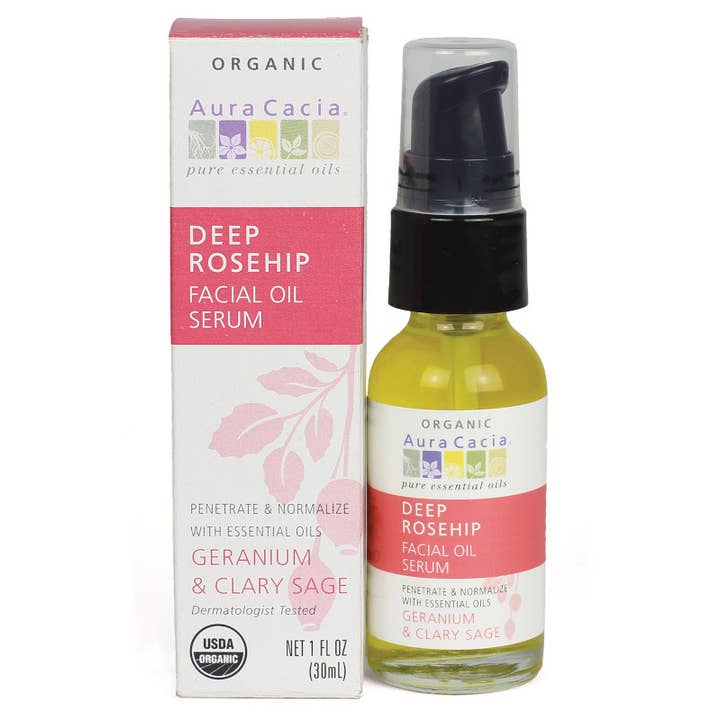 Organic Deep Rosehip Facial Oil Serum|Geranium & Clary Sage for wholesale by Aura Cacia