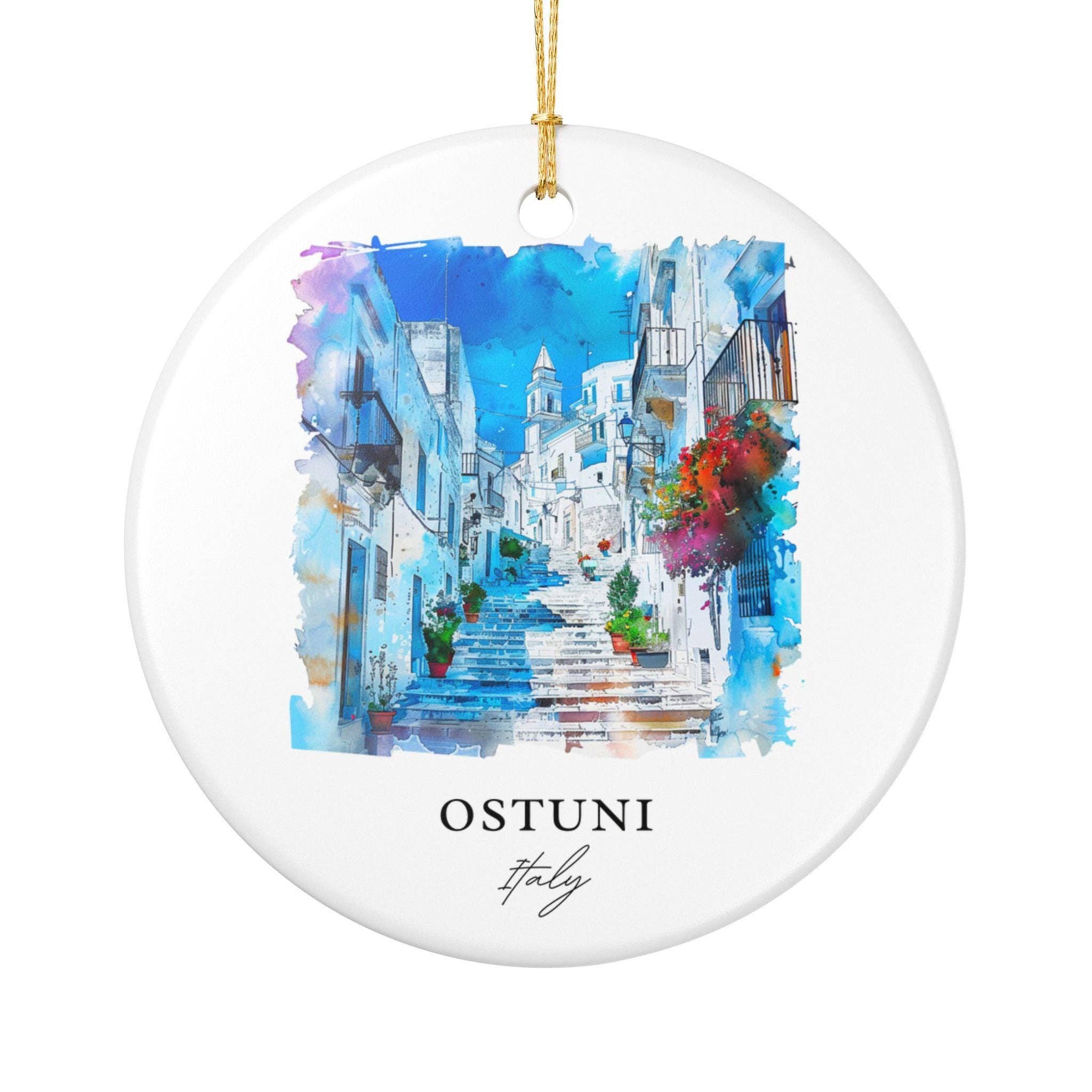 Premium Travel Art - Wholesale Ornament - Ostuni Italy Ornament: Unique Ostuni Souvenir, Ostuni Xmas Decor, and Authentic Ostuni Italy Gift0