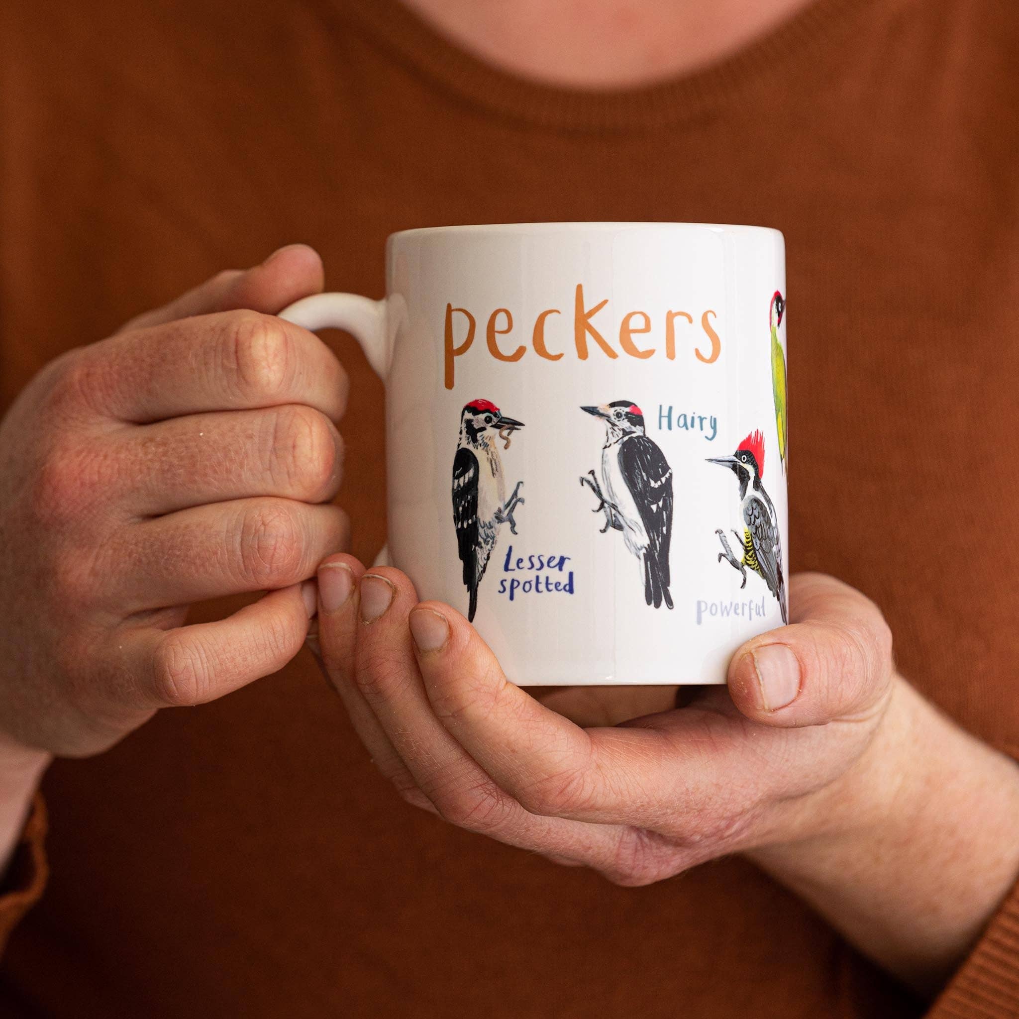 Sarah Edmonds Illustration - Wholesale Coffee Mug - Peckers Ceramic Bird Pun Mug1