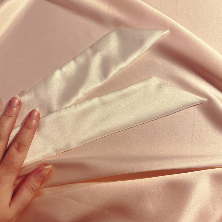 Mille Saisons - Wholesale Hair bow – Women’s - Aurelie Mulberry Silk Hair Ribbon with hand stitching4