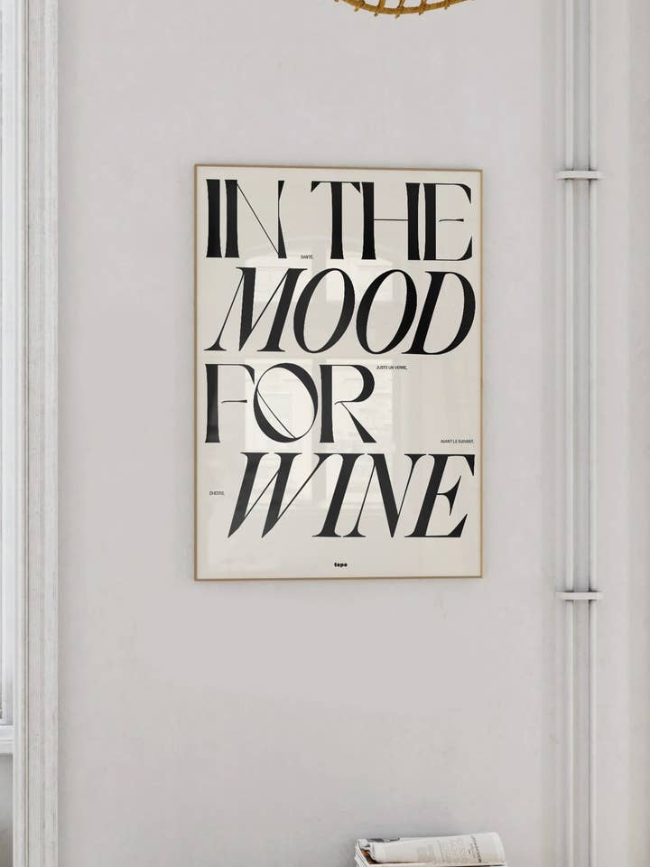Di umore per il vino | Manifesto tipografico sul vino per la vendita all'ingrosso da parte di Studio Topo