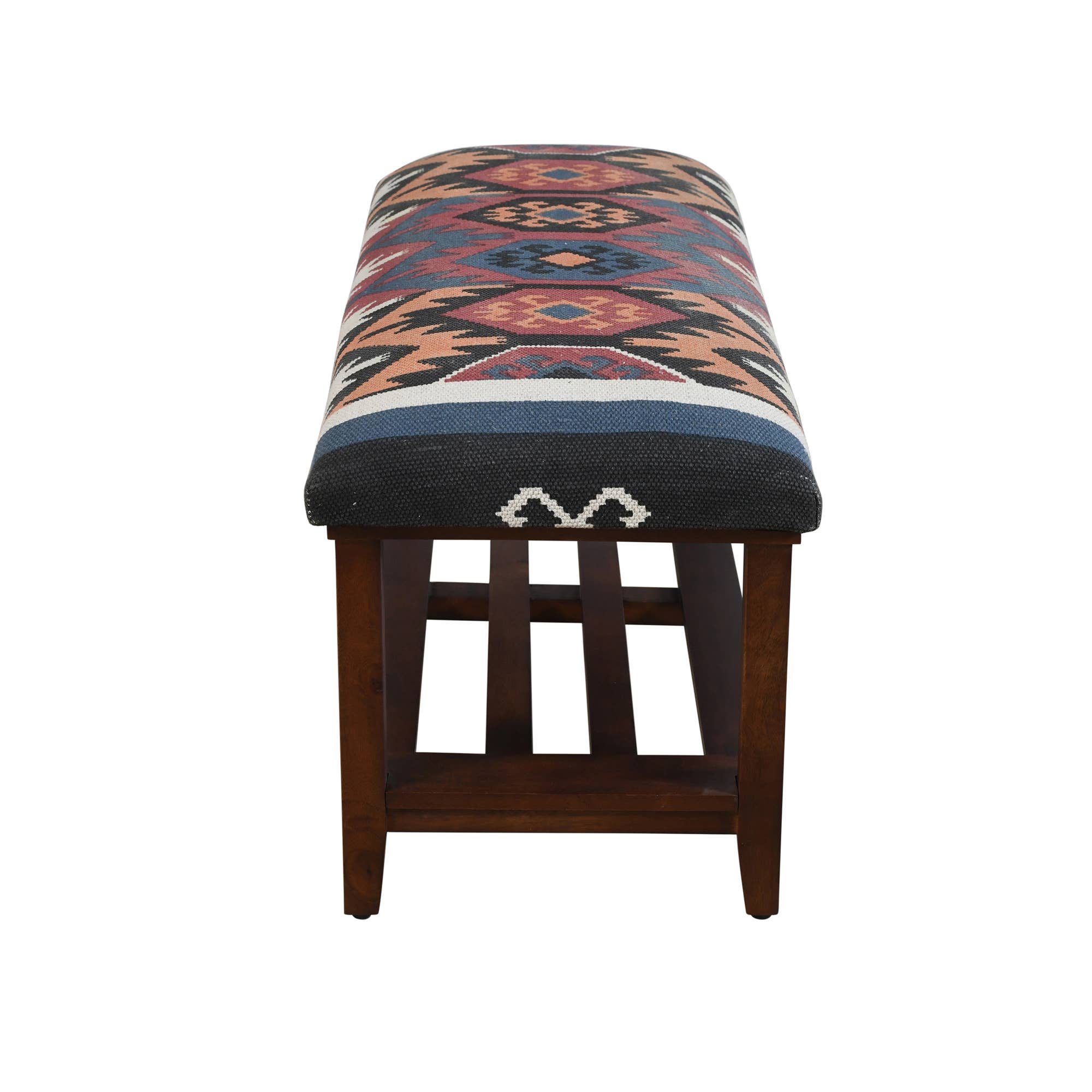 LR Home - Wholesale Bench - Handcrafted Bohemian Accent Bench – Mango Wood & Cotton1