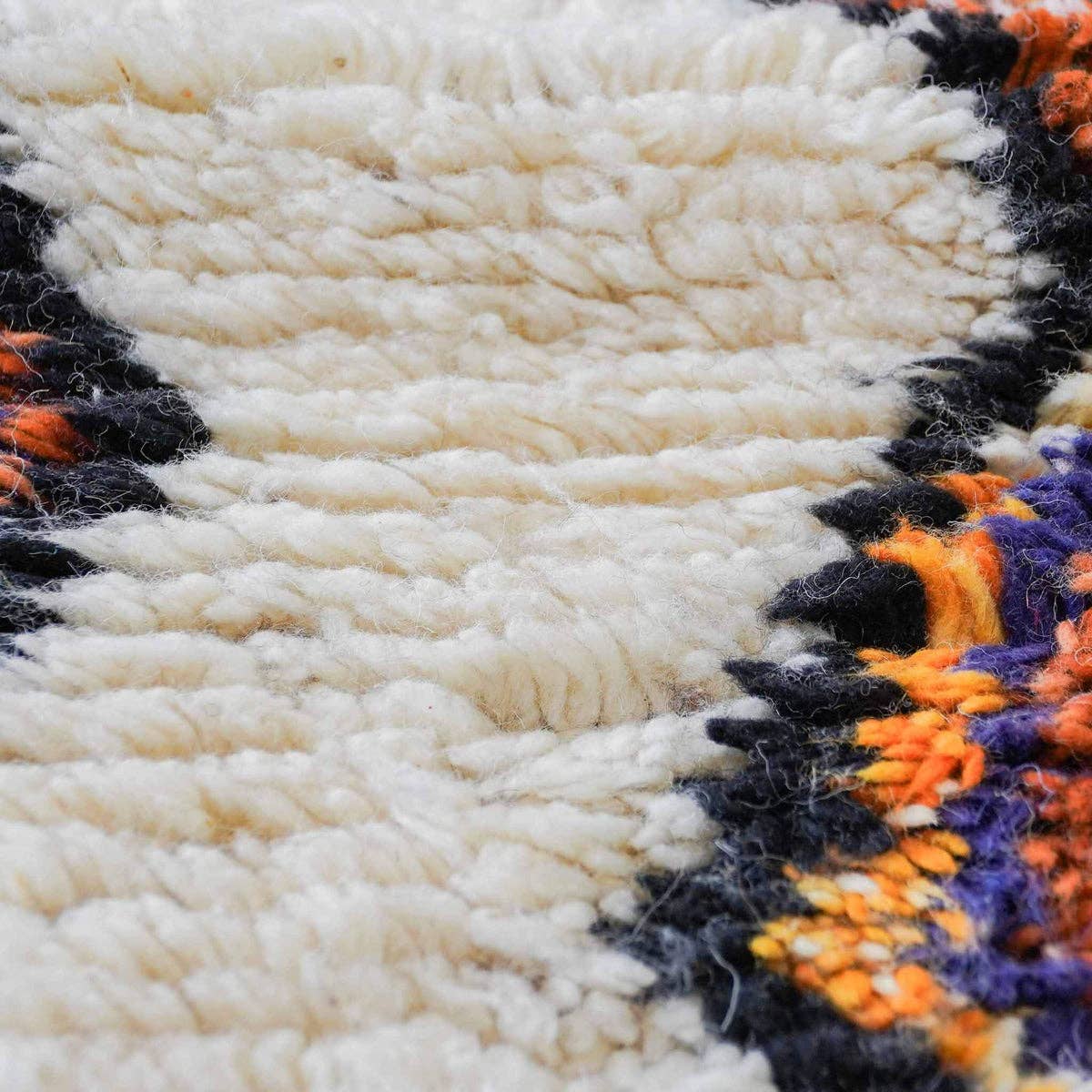 Moroccan Woven Treasures - Wholesale Runner Rug - Authentic White Moroccan Runner, Colorful Berber Shag Runner2