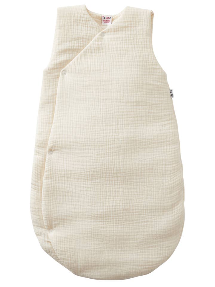 BB&Co - Wholesale Jumpsuit - Baby - Kimono-shaped sleeping bag in padded cotton gauze - Milk foam
