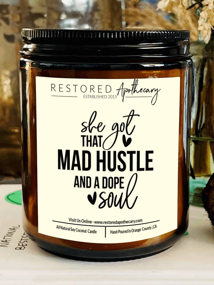 Mad Hustle- Amber Apothecary Candle for wholesale by Restored Apothecary