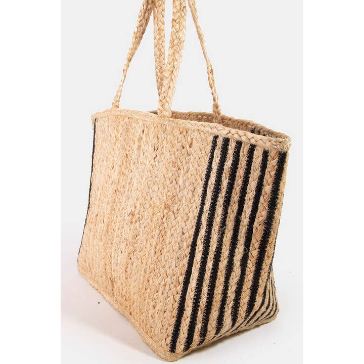 MULTI Vibrant Seed Beaded Love Jute Tote Bag for wholesale on Faire
