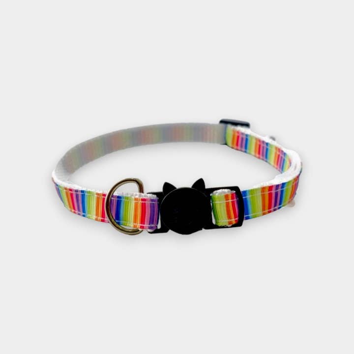 Rainbow Stripe Kitten Collar for wholesale by Zacal Cat Collars