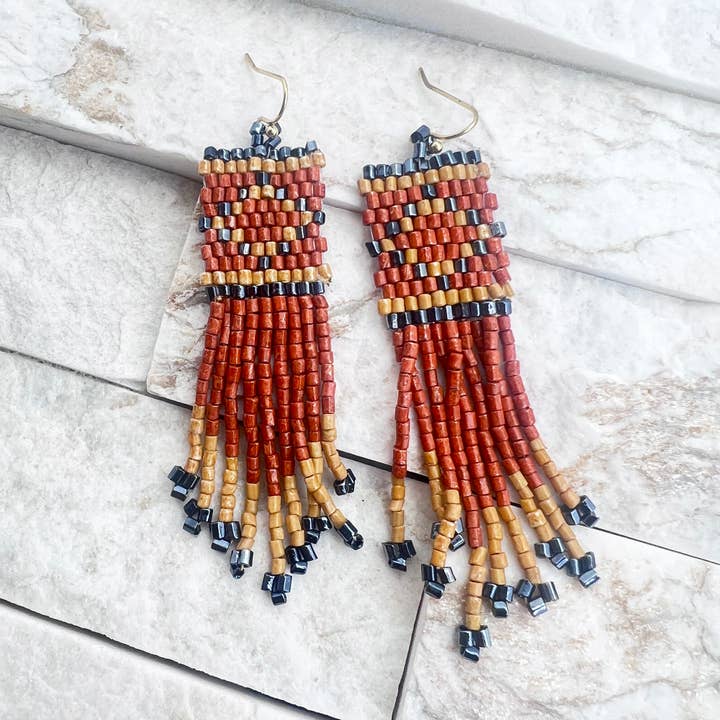 Anju Jewelry - Wholesale Tassel Earrings - Seed Bead Tribal Fringe Earrings - Multiple Color Styles4