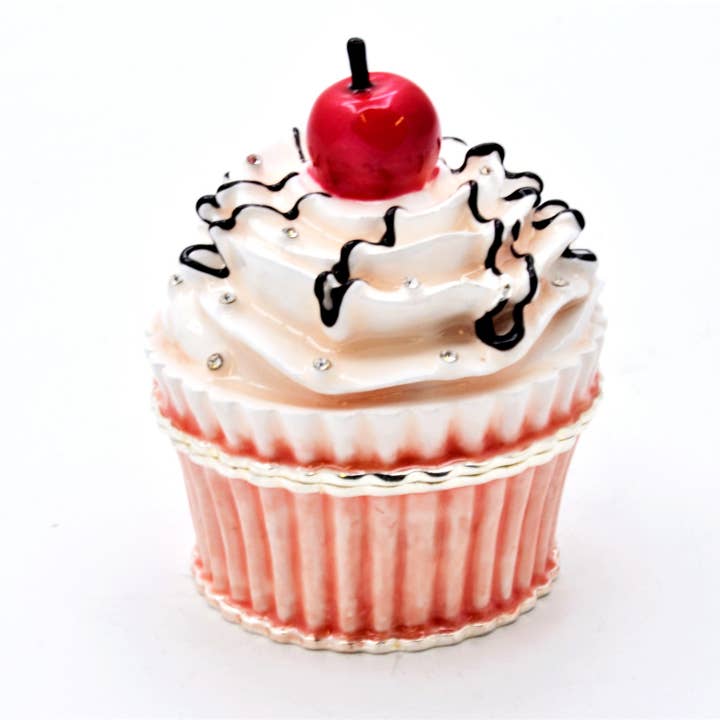 Cupcake med Frosty Trinket Box. Håndlavet med Swarovski for engroshandel hos Ciel Collectables