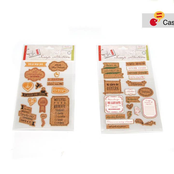 SPANISH CORK STICKER ASSORTED-2 for wholesale by Aktual / Dekora Import S.A