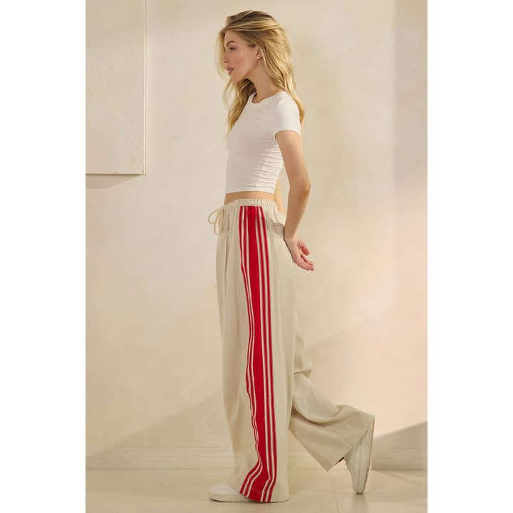 Ivory Sport Striped Wide Legged Pants for wholesale on Faire6