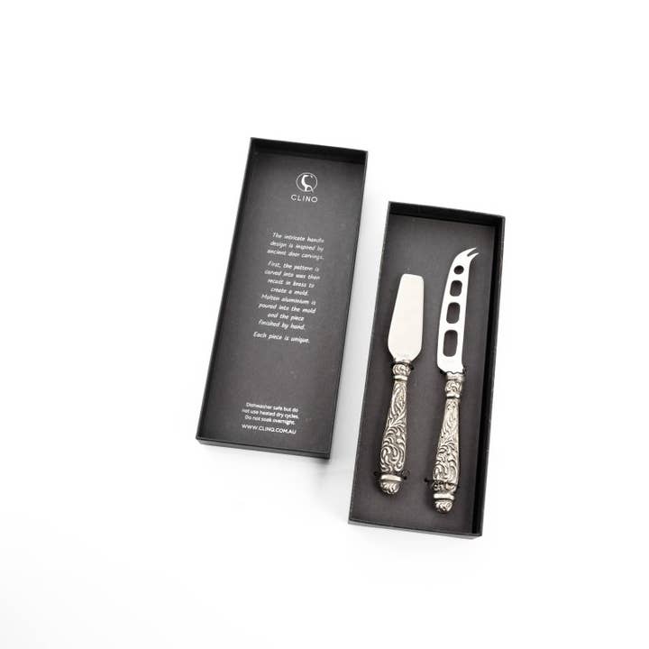 CLINQ - Wholesale Knife set - Carved Handle 2pc Knife Set