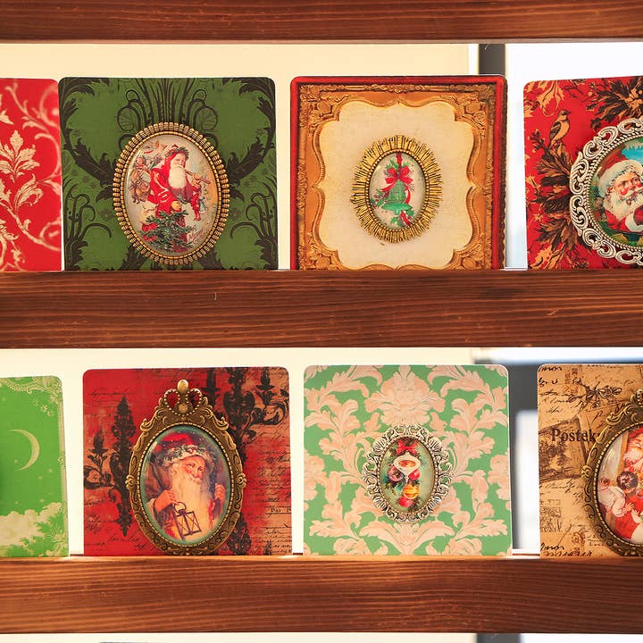 Asunder Bazaar - Wholesale Brooch - 20pc Vintage Christmas Brooches on Cards 13
