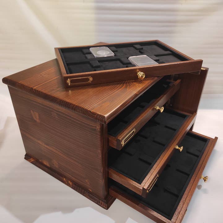 Real Wood and Italian Velvet 7-Drawer Chest for wholesale by Coins&More