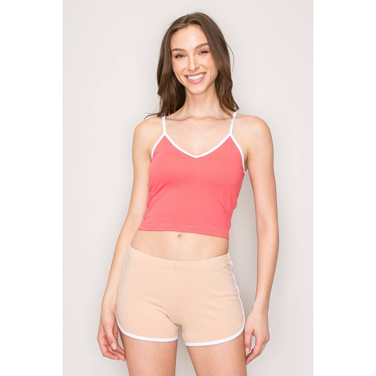 Popular 21 - Wholesale Shorts - Women's - Cotton Contrast Athletic Casual Mini Shorts 16