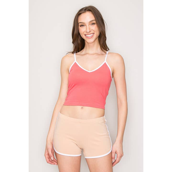 Popular 21 - Wholesale Shorts - Women's - Cotton Contrast Athletic Casual Mini Shorts 16