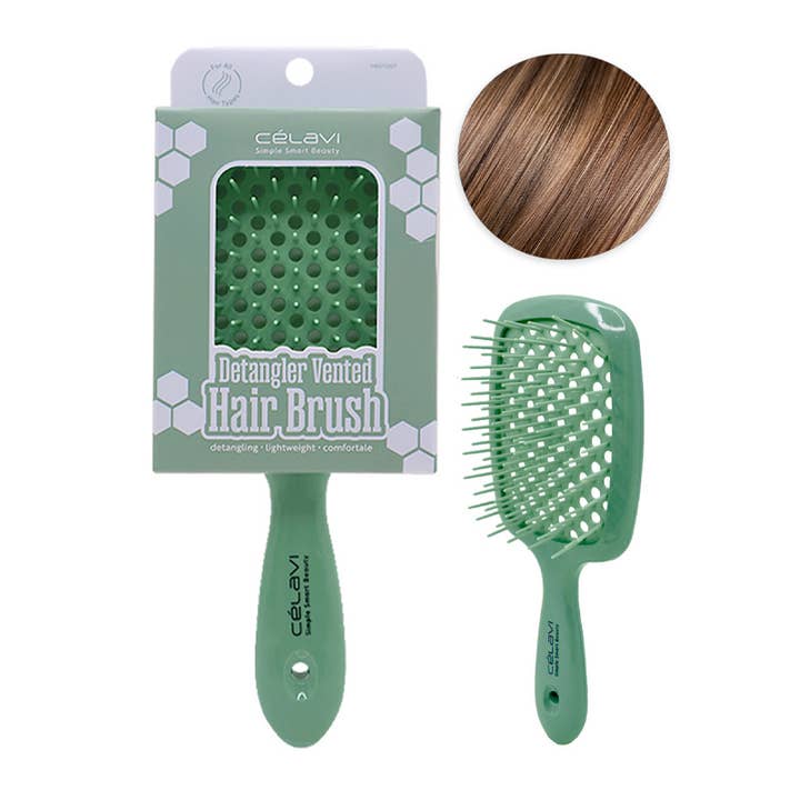 PINEAPPLE Beauty - Wholesale Hair Brush/Comb - Celavi HRDT007 Mint Detangler Vented Hair Brush - 12