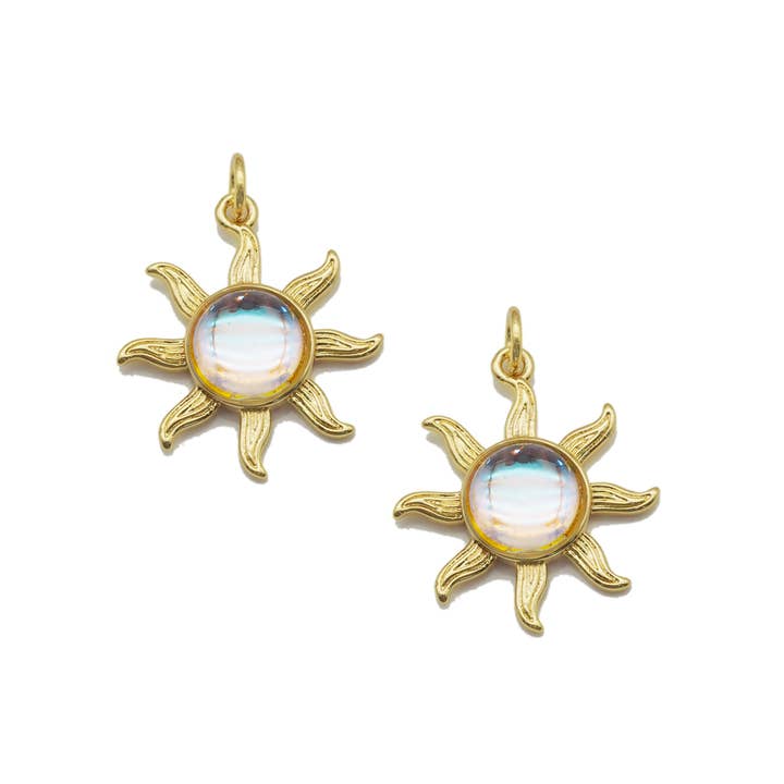 Amuleto Sol Moonstone, Sku #F1522 por atacado de BestBeads&Beyond