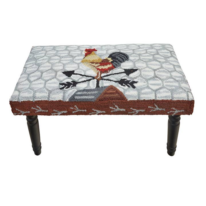 Break Of Day Rooster Hooked Bench for wholesale by Park Designs
