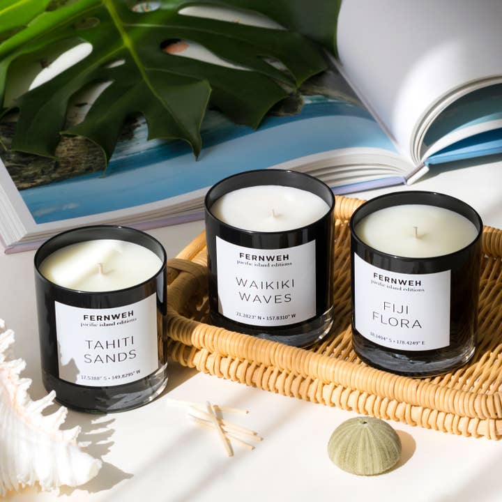 Fernweh Editions - Wholesale Jar/Filled Candle - White Sand Beach Scented Soy Luxury Candle - 11oz Glass4