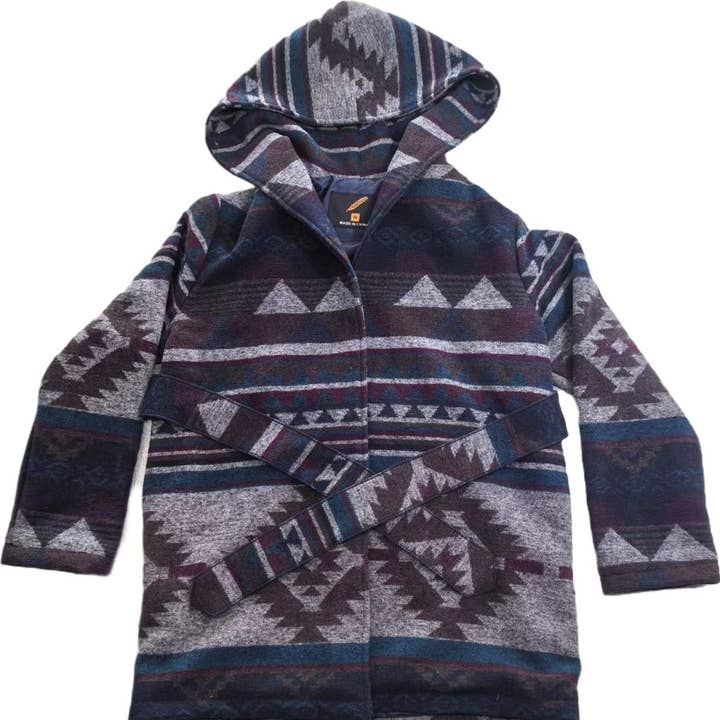 COT-04 - Abrigo de franela con capucha para mujer para venta al por mayor de Nativo