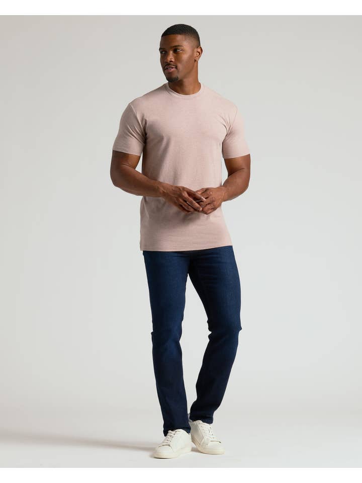 True Classic - Wholesale T-Shirt - Men's - Heather Slate Mauve Straight Hem Crew Neck T-Shirt5