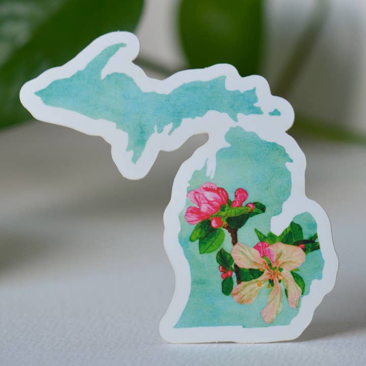 Michigan State Apple Blossom Vinyl Decal / Sticker for wholesale by Salt Hippy