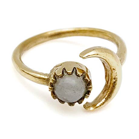 Anju Jewelry - Wholesale Single Stone/Solitaire Ring - Tanvi Collection Ring - Gold with Moonstone0