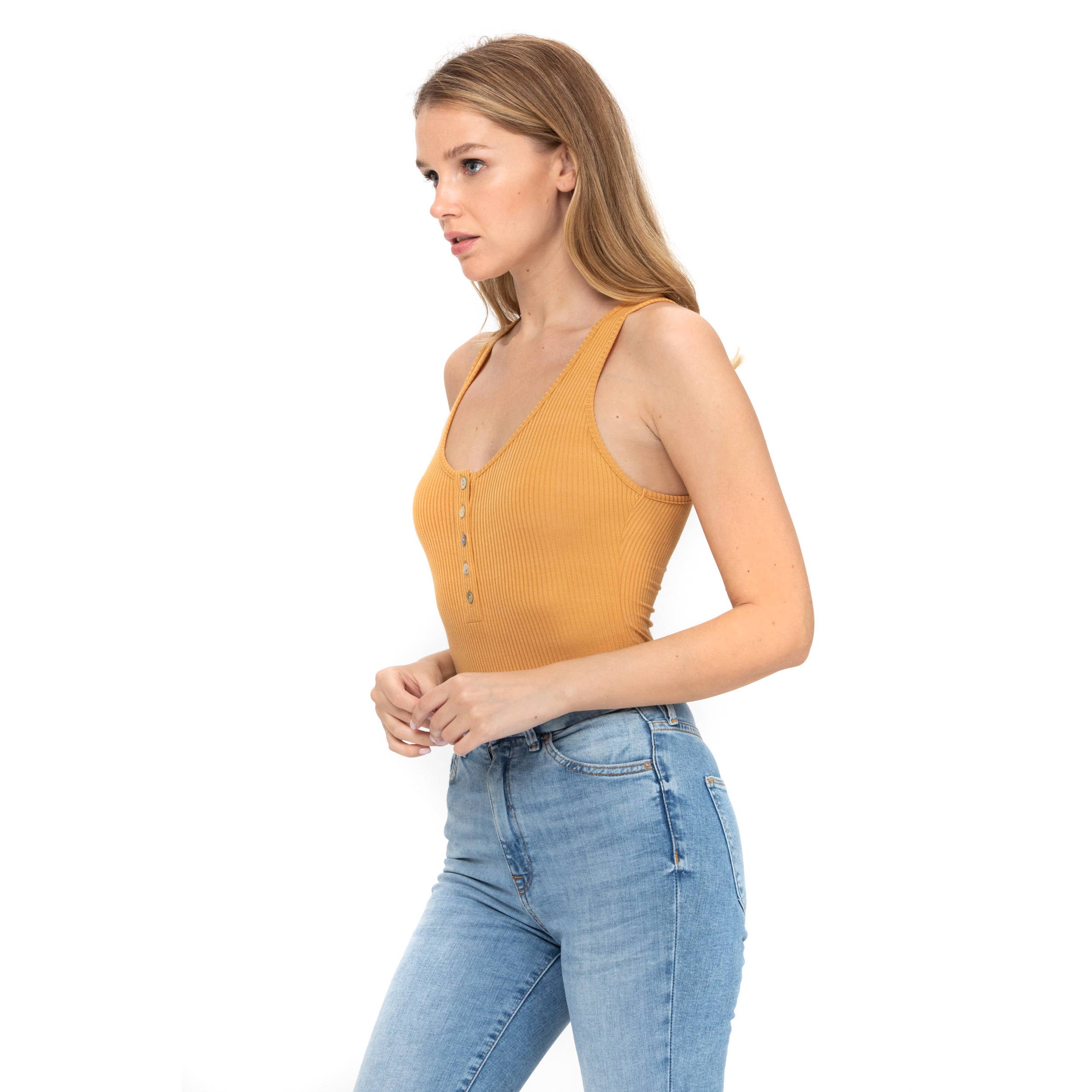 ROLYPOLY - Vendita all'ingrosso Body - Donna - Senza maniche Sexy Scoop Neck Canotta Pulsante Giù Body7