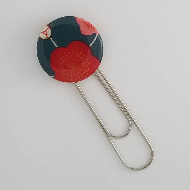 Chiyogami Red and Pink Plum Blossom Bookmark for wholesale by Sweet Space Studio