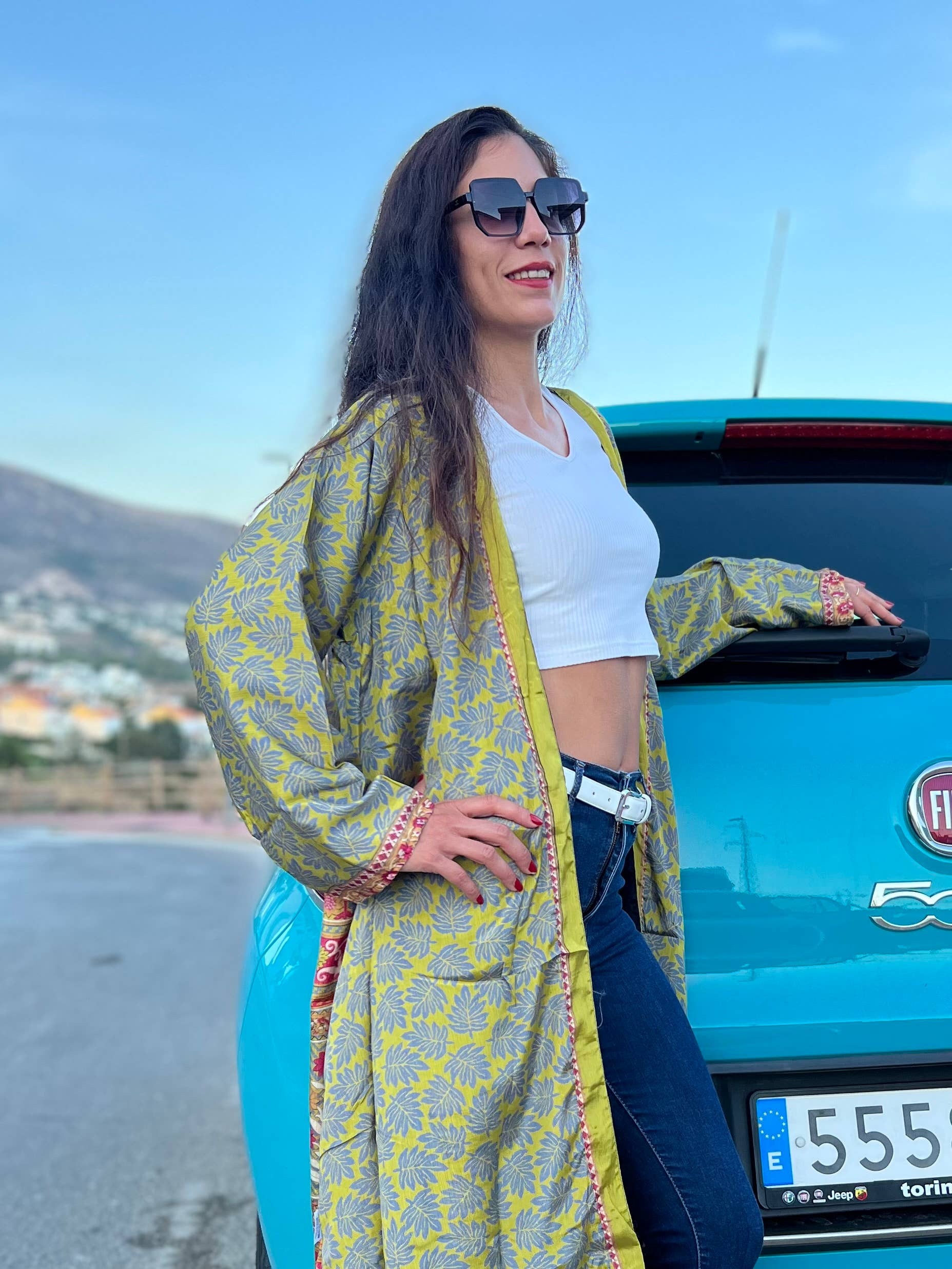 Kinomy – wholesale Kimono – Women's – Reversible long kimonos Pack 10, recycled silk kimono.12