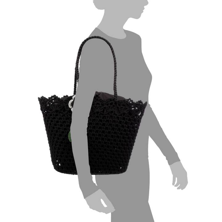 FIRENZE ARTEGIANI - Wholesale Beach Bag - Zeccone women's shoulder bag. Made of cotton, with tassel.10