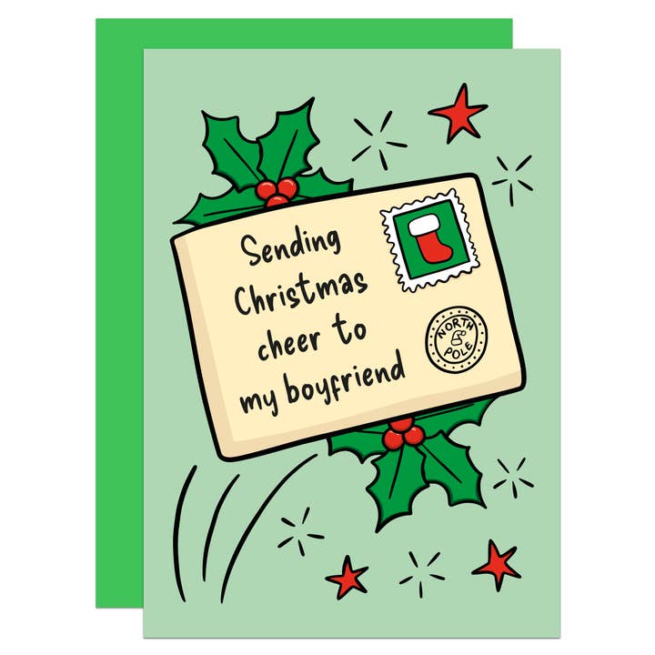 Enviando Felicitaciones Navideñas Novio Tarjeta A6 para venta al por mayor de TeePee Creations