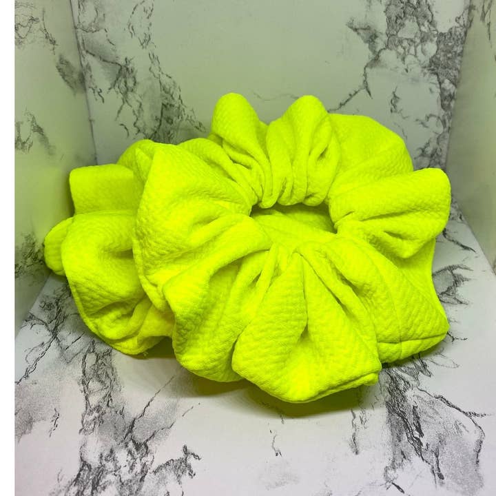 Neon Yellow Bullet Scrunch for wholesale by Enchanted Scrunch