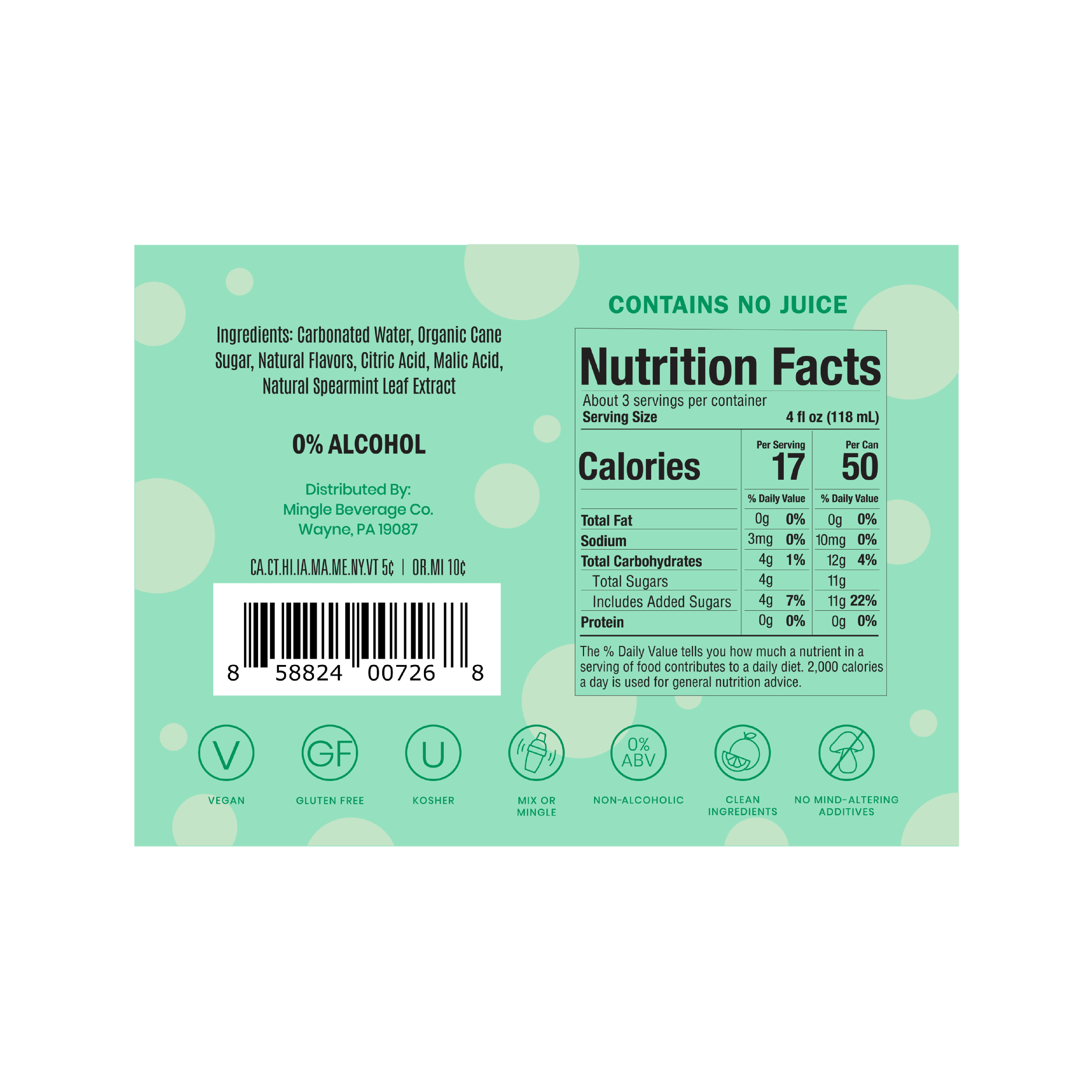 Mingle Mocktails - Wholesale Non-Alcoholic Aperitif/Mocktail - Cucumber Melon Mojito Mocktail6