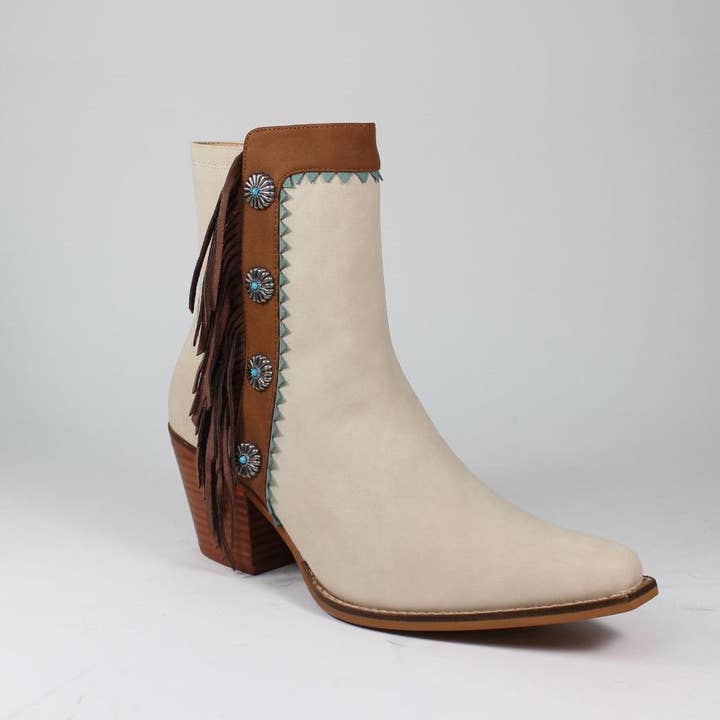 Mars Sky Shoes Wholesale - Wholesale Booties - Women's - Arider Girl GIZELLE Women Fringe Chunky Heel Ankle Booties-12 Pairs Pack-40.95/Pair1