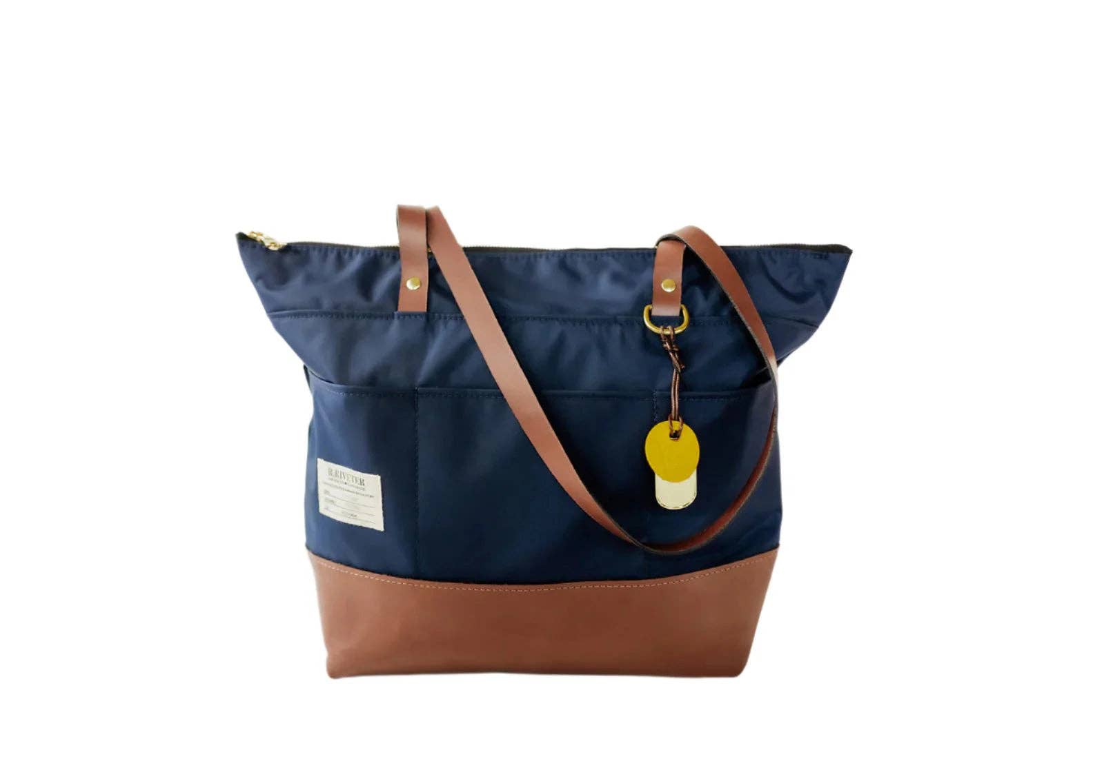 R.Riveter - Wholesale Tote Bag - Women's - Harriet | Navy Nylon + Brown Leather8
