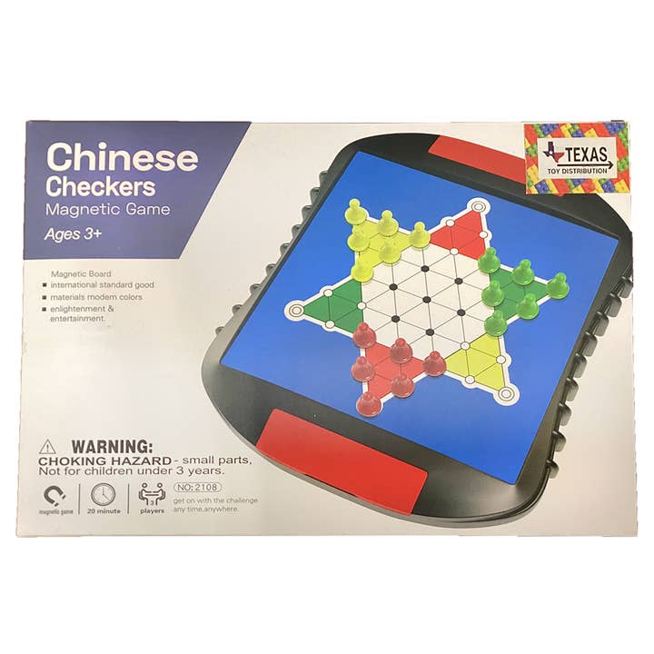 Texas Toy Distribution - Wholesale Board Game - Chinese Checkers Magnetic Travel Game in Retail Box