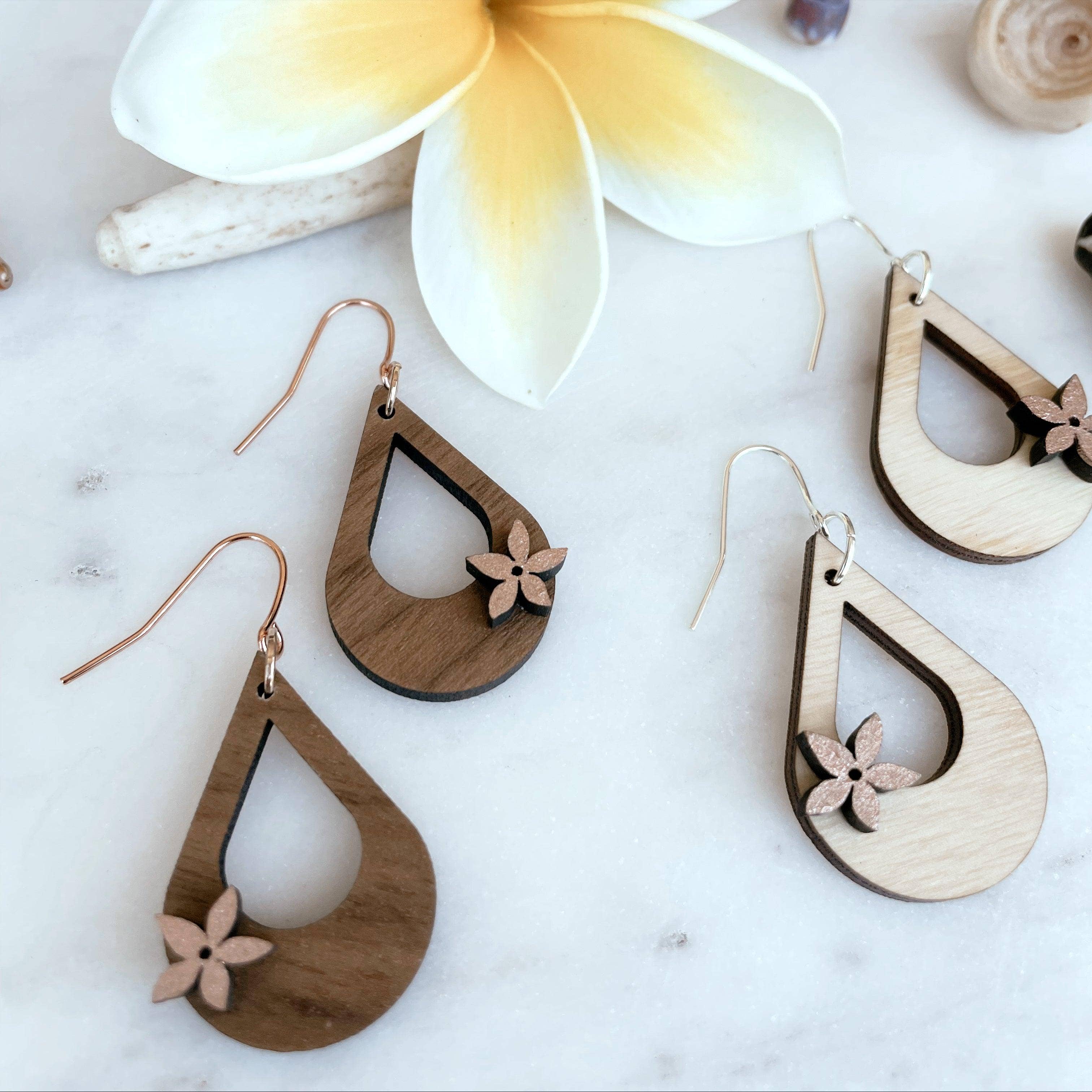 Solshine and Co - Wholesale Dangle Earrings - Small Drops With Hand Painted Pua9