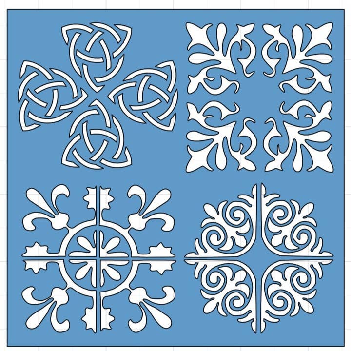 Pochoir à carreaux vintage pour la vente par Belle Stencils