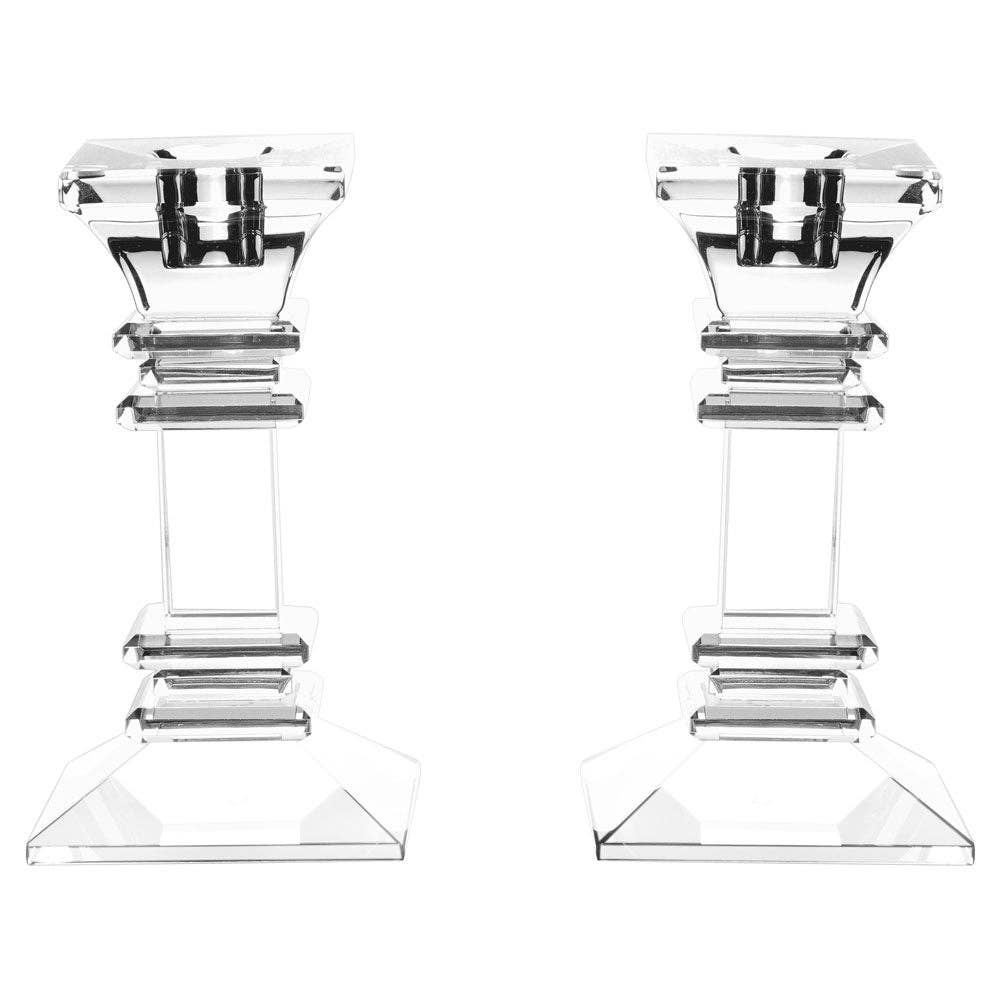 Boker-Tov Shalom - Wholesale Candle Holder - Set of 2 Crystal Taper Candleholder3