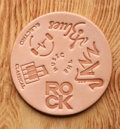 The Kurtis London – wholesale Coasters – 100% Hand-cut Cowhide Leather Coaster Music Theme5