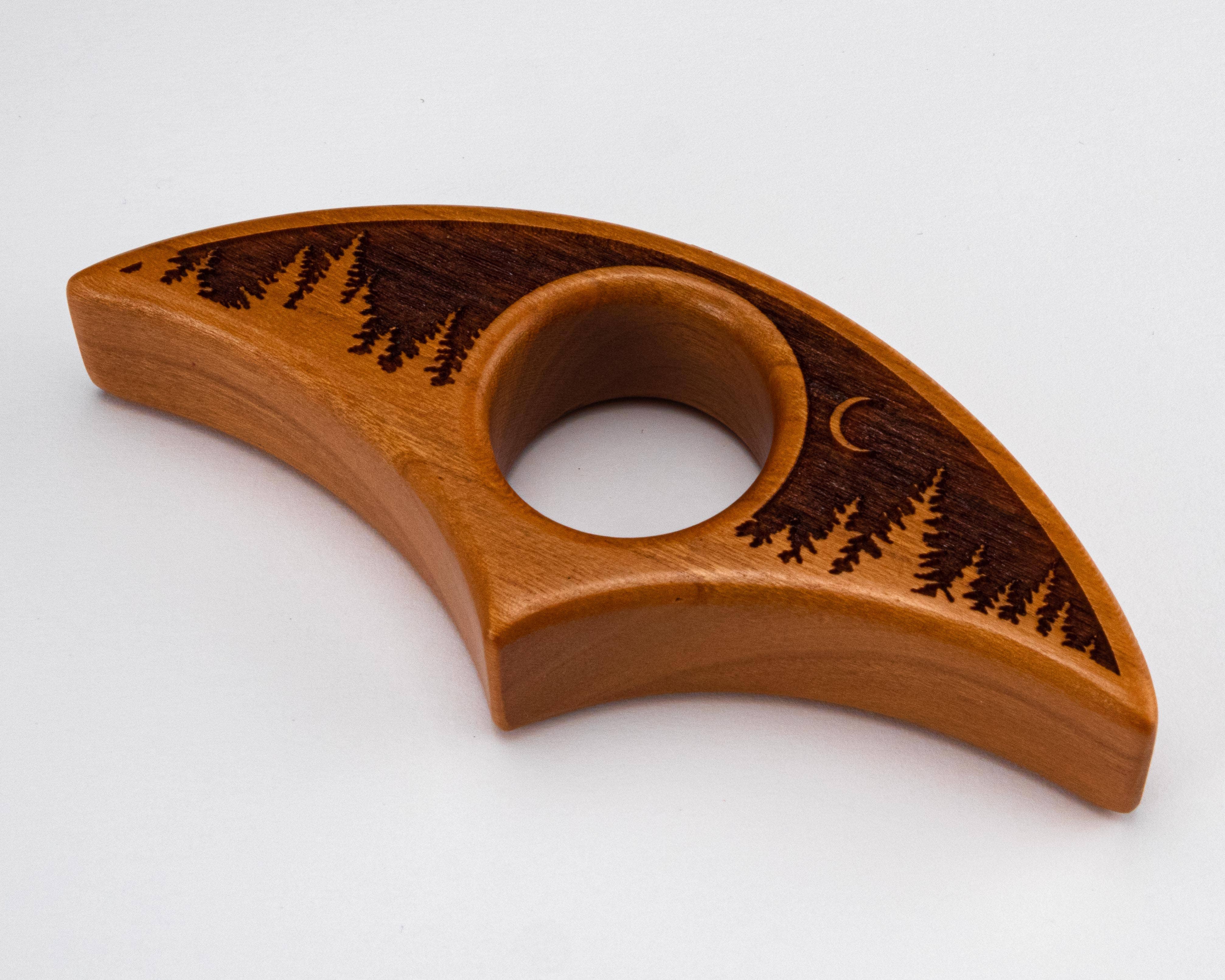 Woodland Woodworx - Wholesale Book Holder - Thumb Page Holder, "Moonlit Forest" Design, Cherry Wood3