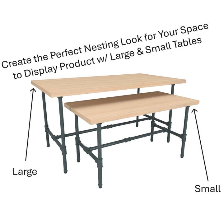 Display Nesting Tables Set - Large & Small Pipeline Series for wholesale by Econoco
